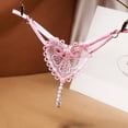 thumbnail image 1 of Tangas sensuales con bordado floral para mujer: bragas masajeadoras ultrafinas, transparentes y con perlas para lencería y ropa interior cómodas., 1 of 5