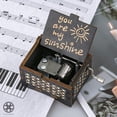 thumbnail image 6 of Luxtrada You are My Sunshine Music Box Wood Personalizable Music Box, Laser Engraved Vintage Wooden Sunshine Musical Box Gifts for Birthday/Christmas (Black), 6 of 7