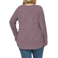 thumbnail image 3 of NISVIYA Women's Plus Size Tops Lace Lightweight Sweaters Ribbed Knit Cozy Flattering Pullover Shirts Light Purple, 3 of 6