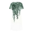 thumbnail image 6 of GaThRRgYP Beach Wedding Guest Short Sleeve Crew Neck Dress-Elegant,Women's Fashion Summer Print Short-sleeved V-neck Casual Dress Green S, 6 of 8