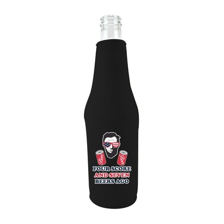 

Four Score and Seven Beers Ago Beer Bottle Coolie (Black)