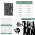 thumbnail image 6 of Black Striped Balloon Curtains 63 Inch Length for Living Room/Bedroom, Retro Wave Lines Texture Simple Rod Pocket Privacy Door Curtains Decorative Tie Up Shade for Window 52"x63", 6 of 8