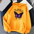 thumbnail image 2 of Kayannuo Pullover Hoodies for Women Butterfly Print Drawstring Ladies Long Sleeve Sweatshirt Fall Women's Fashion Classic Printed Drawstring Hooded Pocket Sweater Sweatshirts, 2 of 5