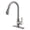 Brushed Nickel-Classic, variant on Brushed Nickel Contemporary Touchless Pull Down Kitchen Faucet with Soap Dispenser
