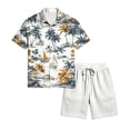 thumbnail image 5 of Mens Summer Short Sets Beach Shorts Sleeve Button Down Shirts Casual Hawaiian Shirt and Shorts Outfit, 5 of 6