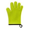 thumbnail image 2 of Kitchen Silicone Five Finger Baking Plus Cotton Thickened Non Slip Microwave Oven Mitts/ Baking Gloves Green, 2 of 4