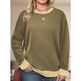 thumbnail image 4 of NISVIYA Womens Plus Size Casual Crewneck Color Block Blouses Trendy Winter Fashion Oversized Sweatshirts, 4 of 6
