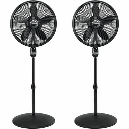 Lasko Cyclone 18" Oscillating Pedestal Fan with Remote, 54" H, 2-Pack, Black, 1843, New