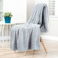 thumbnail image 2 of Chanasya Fuzzy Soft Cloud Textured Embossed Faux Fur Throw Blanket - Plush Sherpa Solid Cozy Blanket for Bed Sofa Chair Couch Cover Living Bed Room (50x65 Inches) Silver Blanket, 2 of 3
