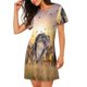 thumbnail image 2 of Balery Vintage Wildlife Protection Camisón de manga corta con cuello redondo para mujer, cómodo y elegante., 2 of 6