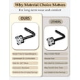 9 count Titanium Nose Rings Studs Set, 20G Nose Studs for Women Men - L ...