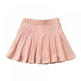 thumbnail image 2 of Girls' Pleated Athletic Skort with Built-In Shorts, Flared Tennis Skirt for Sports, School, Active Play, Prevents Wardrobe Malfunctions During Running, Yoga, and Daily Movement - Pink, 2 of 9
