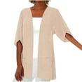 thumbnail image 2 of Meichang Womens Casual Lightweight Cardigans Gradient Chiffon Kimono Cardigans 3/4 Sleeve Loose Open Front Cardigans Beach Wear Cover Ups Sheer Cardigan for Women Pink XL, 2 of 6