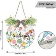 thumbnail image 3 of Coolnut Welcome Sign Hanging Plaque Sign Cute Flowers Porch Wall Front Door Garden Home Welcome Hanging Sign, 12x12 in Home Decor, 3 of 7