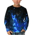 thumbnail image 2 of Rvasteizo Boys Long Sleeve Shirts Flame Print Crew Neck Long Sleeve Pullover Basic Wear for 3 to 14 Years Youth, 2 of 4