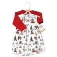 thumbnail image 2 of Hudson Baby Infant and Toddler Girl Cotton Dress and Cardigan Set, Red Winter Forest, 0-3 Months, 2 of 5