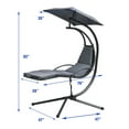 thumbnail image 2 of Patiojoy Outdoor Hanging Chaise Lounge Chair Floating Chaise Swing Lounger w/Canopy & Cushion Gray, 2 of 6