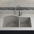 thumbnail image 2 of 32" x 20" Quartz Kitchen Sink, Double Bowl Sink, Drop-in Sink, Undermount Sink, Granite Kitchen Sink, Galaxy Concrete Kitchen Sink, with Grids, Basket Strainer and Flange Lexicon Platinum LP-7030-C, 2 of 7