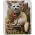 thumbnail image 2 of SKYSONIC Velvet Plush Throw Thermal Blanket - 4x5FT - Cute Fox Printed for Couch Bed Sofa Car, 2 of 5