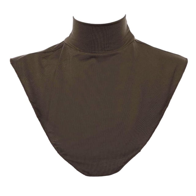 Cache-cou Détachable pour Femmes, Demi-Col Roulé en Coton pour Automne Hiver - Café