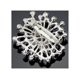 thumbnail image 3 of Ramillete de boda para mujer, broche de hoja de flor elegante con perlas de imitación de cristal transparente para mujer, novia, 3 of 3