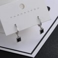 thumbnail image 1 of Pendientes blancos, cristales negros, pendientes de diamantes negros bañados en oro para mujer, pendientes colgantes para mujer, aniversario de bodas, 1 of 5