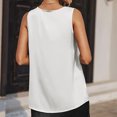 thumbnail image 4 of Camiseta sin mangas con cuello en V para mujer, camiseta sin mangas de satén con cuello en V para mujer, camiseta sin mangas de color liso, camiseta sin mangas de color liso, diseño fácil de usar, 4 of 6