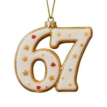 WEGFTDUOP Christmas 67 Acrylic Ornament Six Funny Xmas Holiday Ornament Funny 67 Decorations Meme Grandkid Gift For Christmas Tree Christmas Hanging Decor