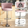 thumbnail image 5 of LinkRomat Bar Stools Set of 2, Counter Height Adjustable Bar Chairs with Back, Kitchen Bar Stools, Swivel Bar Stool Upholstered Bar, Pink, 5 of 7