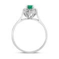 thumbnail image 5 of 14k White Gold Oval Emerald And Diamond Ring, 5 of 6
