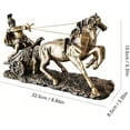 thumbnail image 7 of Warrior Statue Bronze Finish Resin Sculpture of Horse-Drawn Chariot  for Home Decor,Desk Office Decoration, 7 of 7