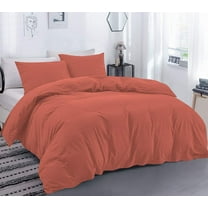 DNG Creations 3 Piece Duvet Cover with Zipper & Corner Ties - 100% Egytian Cotton, 800 Theads Count ( Oversized King - Solid Brick Red )