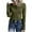 Army Green, variant on Women's Long Sleeve Henley T-Shirts Fall utton Ribbed Knit Slim Fit Casual Basic Tops Blouse