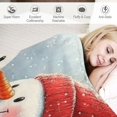 thumbnail image 3 of Pratyus Snowmen Flannel Throw Blanket for Couch Sofa Bed, Christmas Home Decor, Lightweight All Seasons Blanket 50x60in, 3 of 6
