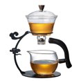 thumbnail image 5 of Juego de té semiautomático de vidrio de borosilicato para uso perezoso, para recepción en el hogar, juego de té de vidrio para oficina, 5 of 5