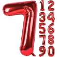 thumbnail image 1 of 40 Inch Red Large Numbers 0-9 Birthday Party Decorations Helium Foil Mylar Big Number Balloon Digital 7, 1 of 4