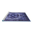 thumbnail image 2 of Ahgly Company Machine Washable Indoor Round Oriental Blue Industrial Area Rugs, 7' Round, 2 of 4