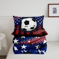 thumbnail image 5 of Manfei Soccer Football Twin Comforter Sets,Patriotic Us Flag Bedding Set,Red White,Black Reversible,2pcs,1 Comforter and 1 Pillowcase, 5 of 7