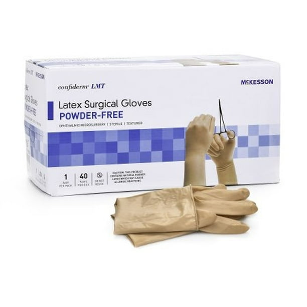 Surgical Glove McKesson Confiderm LMT Sterile Beige Powder Free Latex