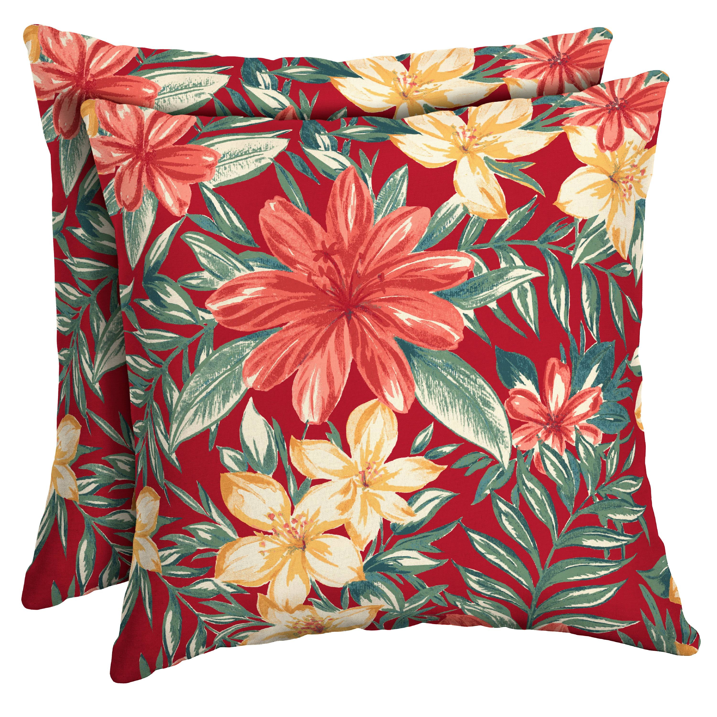 Arden Selections Ruby Clarissa Tropical 16 x 16 in. Outdoor Toss Pillow