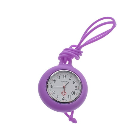 

NUOLUX 1PC Nurse Round Watch Medical Watch Silicone Nurse Pocket Hanging Watch Gift Watch (Purple)