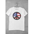 thumbnail image 5 of 4th of July American Flag Peace Sign Distressed Halftone Mens T Shirt, 5 of 5