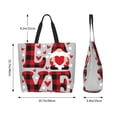 thumbnail image 5 of Naloa Buffalo Plaid Love And Gnome Tote Bag for Women Large Capacity Shoulder Bag for College Work Travel Shopping, 5 of 8