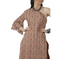 thumbnail image 2 of Moomaya Designer Printed One Shoulder Bell Sleeve Kurti w/ Pants Ethnic Clothing Sets For Women, 2 of 7