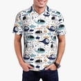 thumbnail image 1 of Balery Cartoon Helicopters Camisa Polo de Hombre con Estampado, de Manga Corta y Tejido Medio, Camisa Tipo Golf Polo-Large, 1 of 6