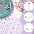 thumbnail image 3 of 1 Box 64Pcs DIY 12 Sets Vial Necklace Kit Vial Necklaces Mini Glass Bottle Charms Wishing Bottles 304 Stainless Steel Chains, 3 of 7