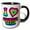 Black/White, variant on 3drose, Groovy Hippie Rainbow I Heart Love Sidewalk Chalk, 11oz Magic Transforming Mug