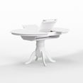 thumbnail image 5 of 7-PC - Oval Butterfly Leaf Dining Table + X-Back Dining Chairs Dining Set in White, 5 of 10