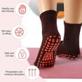 thumbnail image 3 of 10 Pairs Non-slip Grip Socks Yoga Pilates Hospital Socks Cushioned Sole Grip Socks for Men Women Pilates Barre, 3 of 6