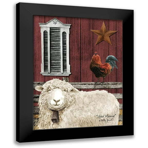 Jacobs, Billy 12x14 Black Modern Framed Museum Art Print Titled - Good Morning